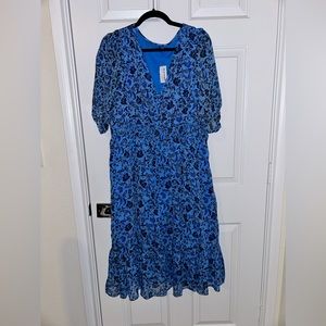 Blue floral maxi dress